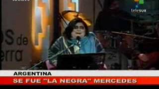 Fallece Mercedes Sosa quotla Negraquot Adiós a la cantora de América Latina su voz no se apagará [upl. by Danuloff]