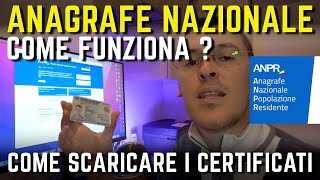 ANAGRAFE NAZIONALE ONLINE come FUNZIONA e SCARICARE CERTIFICATI online dal 15 Novembre [upl. by Ahsrat679]