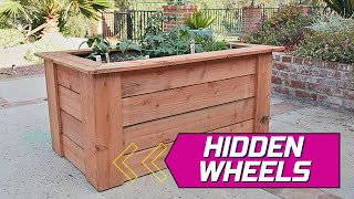 DIY Raised Planter Box w Hidden Wheels  Free Plans  How to Build [upl. by Ahseyi]