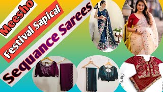 Meesho Most Trending Sequance Sarees HaulInstagram Most Trending Sarees From Meesho Under 499rs [upl. by Millur]