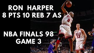 Ron Harper Near Triple Duoble 8 PTS 10 REB 7 AS NBA Finals 1998 Utah Jazz vs Chicago Bulls [upl. by Tawnya]