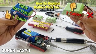 How to replace battery pack on KUPA MANIPro Mini Passport Nail Drill [upl. by Rehttam920]