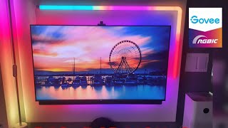 AMAZING TV BACKLIGHT LED STRIPS How to install LED light behind TV  Govee Immersion Ambient Kit [upl. by Deirdra593]