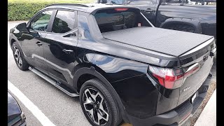 LOMAX Stance Hard TriFold Cover in Black on 2023 Hyundai Santa Cruz review by CampH auto Accessories [upl. by Correy]