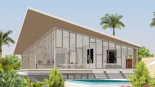 Sketchup Speed Build  Modern Seaview villa [upl. by Bj]