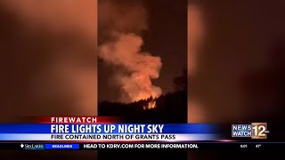 Fire lights up night sky [upl. by Brad]