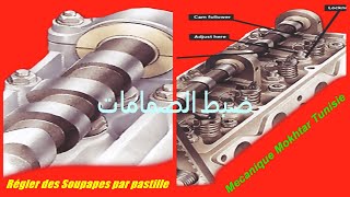 Régler des Soupapes par pastille ضبط الصمامات بواسطة وسادة الضبط  Tappet setting 4 cylinder engine [upl. by Marcille398]