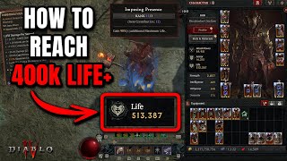 How to reach 400k LIFE on your Barb  CRAZY SCALING Diablo 4 Season 4 [upl. by Neibaf]