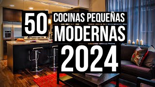 50 COCINAS MODERNAS PEQUEÑAS 2024  TENDENCIAS en DECORACIÓN DISEÑOS MUEBLES DE COCINAS y COLORES [upl. by Emsoc]