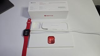 Apple Watch Series 9 45mm Red Unboxing First Impressions Initial Review [upl. by Milan]