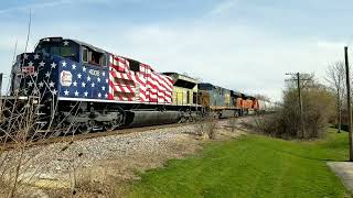 KCS 4006 leads CPKC 248 and 249 at Northbrook plus other CPKC and Amtrak action [upl. by Whitelaw]