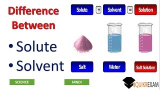 Difference Between Solute and Solvent  Science  Hindi  Quikr Exam [upl. by Nnaeirual]