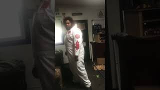 My Slipknot Dynamo Clown jumpsuit from TheAlternateReality With music and headbanging [upl. by Amil931]