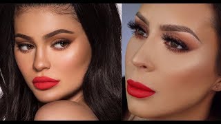 KYLIE JENNER makeup tutorial l Smashbox LA cover shot eye palette [upl. by Hedda]