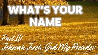 Part 4  Jehovah Jireh God My Provider [upl. by Nnylrebma]