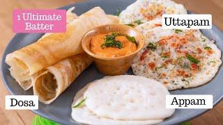 1 Batter  Instant Appam Dosa Uttapam  The Ultimate Batter  South Indian Recipes  Kunal Kapur [upl. by Carbrey381]