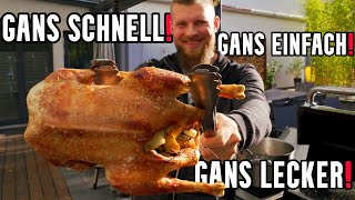 Die KNUSPRIGSTE Gans vom Gasgrill  amp Backofen 🤫 [upl. by Sanalda]