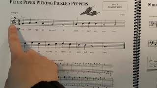 Piano Safari 1  Peter Piper Picking Pickled Peppers  instructions [upl. by Ennad]