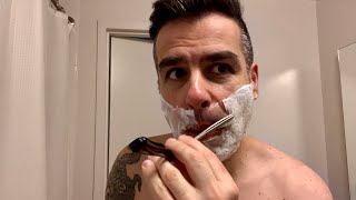 Precision straight razor shaving From rough to smooth [upl. by Ade396]