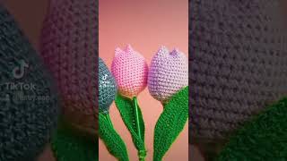 TULIPAN A CROCHET GIRASOL A CROCHET PASO A PASO IDEAS crochet tulipan flores JIRASOL [upl. by Iasi]