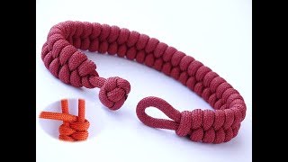 How to Make a Single Strand Knot and Loop Fishtail Paracord Survival BraceletCbyS [upl. by Nasus66]