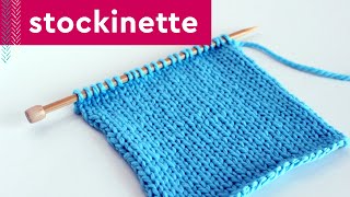 Stockinette Stitch Knitting Pattern for Beginners 2 Row Repeat [upl. by Ayanet]