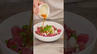 Quick spicy poke bowl recipe pokebowl ahituna hawaii [upl. by Ennairb]