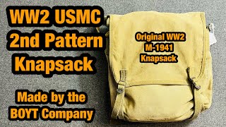 USMC M1941 2nd Pattern Knapsack MidLate WW2 [upl. by Lucic]