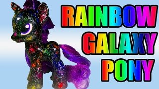 DIY RAINBOW GALAXY MLP Tutorial  Nail Polish vs Acrylic Paint My Little Pony [upl. by Knute]