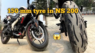 150mm Tyre For Pulsar NS200  CEAT rad X1  best tyre for ns200 [upl. by Post]