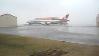 96 MPH wind Keflavik International Airport in Iceland [upl. by Iznekcam]