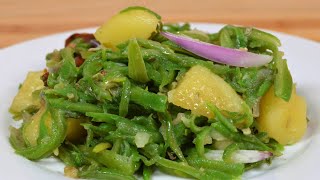 Mauritian Cuisine Sauteed Green Beans with Potato Vegan  Haricots Verts Sautés [upl. by Eikkin119]