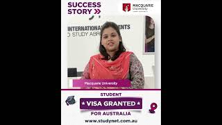 Congratulations Mahbuba Akter MALIHA  Student Visa Success  Study in Australia  StudyNet [upl. by Katie]