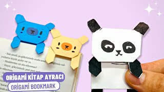 Origami Panda Kitap Ayracı 🐼 KİTAP AYRACI YAPIMI  Origami Bookmark [upl. by Nilahs87]