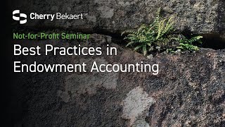 2021 Virtual NotforProfit Seminar Endowment Accounting Best Practices [upl. by Bever120]