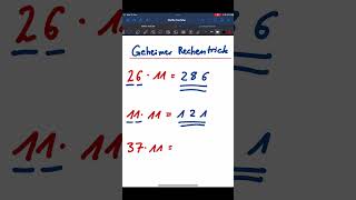 EASY MIT 11 MULTIPLIZIEREN mathe tricks easy [upl. by Dnomhcir657]