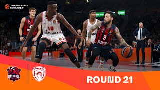 BaskoniaOlympiacos  Round 21 Highlights  202324 Turkish Airlines EuroLeague [upl. by Nednil]