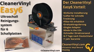 CleanerVinyl Easy6 Komplettes Ultraschall Schallplatten Reinigungssystem [upl. by Neehahs521]