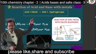 10th chemistry chapter  2  Acids bases and salts class  3 Acids and bases react with metals [upl. by Matthia]