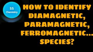 HOW TO IDENTIFY  DIAMAGNETIC PARAMAGNETIC FERROMAGNETIC ANTIFERROMAGNETIC amp FERRIMAGNETIC [upl. by Gile]