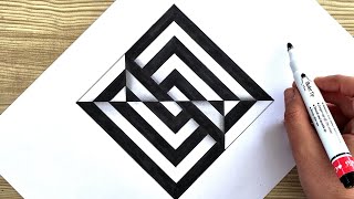 Anamorphic Illusion OP Art IdeasOptical Illusion Tutorial Step by Step 3D Art obstacle drawing [upl. by Marden]