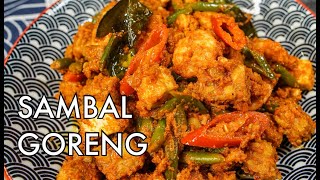 Easy Sambal Goreng  Spicy Singapore Tofu Tempeh Vegetable Stirfry [upl. by Enaxor]