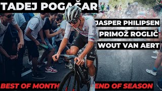 EPIC CYCLING BATTLES  Tadej Pogačar amp Wout van Aert amp Primož Roglič amp Jasper Philipsen [upl. by Patricio]