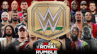 WWE 2K24 ROYAL RUMBLE MATCH FOR THE GOLD WWE CHAMPIONSHIP BELT [upl. by Fachanan]