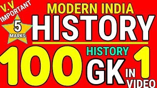 History GK  Modern History Questions  for SSC CGL Mts CPO  1000 GK [upl. by Stringer]