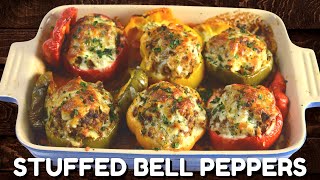 How to Make Stuffed Bell Peppers with Beef amp Rice  Easy Classic Recipe [upl. by Ethelin]