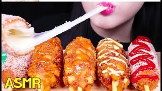 ASMR CHEESY CORN DOG FEAST 명랑핫도그 치즈 폭탄 세트 먹방 EATING SOUNDS NO TALKING MUKBANG [upl. by Saber]