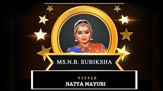 Natya Mayuri Award N B SUBIKSHA  Swagadham Krishna Song [upl. by Aikemahs]