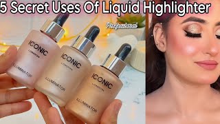 How To Use Iconic illuminator Like A Pro  Liquid Highlighter Professional Uses beautyhacks [upl. by Aicargatla]