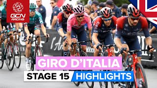 Tough Mountain Test  Giro DItalia 2022 Stage 15 Highlights [upl. by Ayotan599]